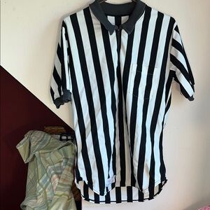Rawlings‎ Black and White Referee Uniform Zip Neck Shirt L